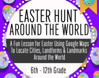 Easter Geography Hunt | World Map Skills, Absolute Location (6th-12th Grade)