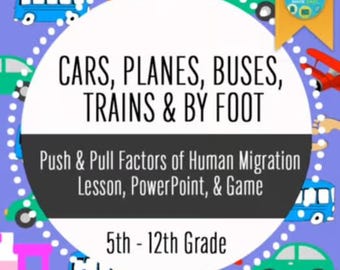 Human Migration Lesson: Push & Pull Factors, PowerPoint, Game (5th-12th Grade)