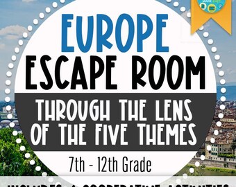 Geography | Europe Escape Room | Europe Geography | Middle School | High School