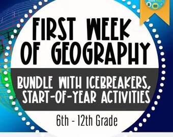 Geography First Week of School | Back to School Bundle | Pre-Test & Lessons | Back-To-School Geography Bundle