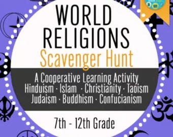 Geography, World Religions Scavenger Hunt Game  | Middle School, High School, Homeschool