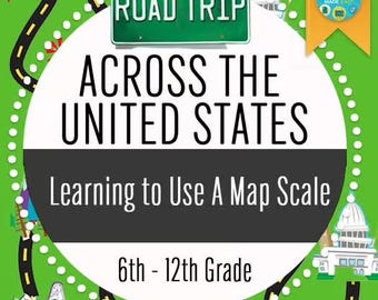 United States Road Trip: Learn Map Scale, Geography, Math Activity (6th-12th Grade)