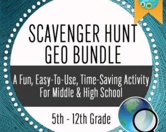 Geography Scavenger Hunt Bundle + 2 Freebies  — Part 2 — A Student Favorite!  | Middle School, High School, Homeschool