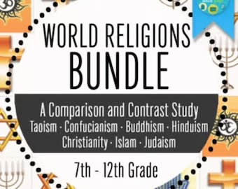World Religions Bundle | Monotheistic, Polytheistic Comparison Study (7th-12th Grade)  | Middle School, High School, Homeschool