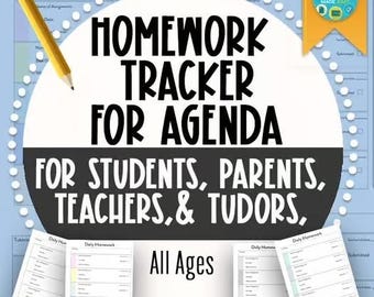 Weekly Homework Tracker Agenda, Student Assignment Log (Printable/Digital)