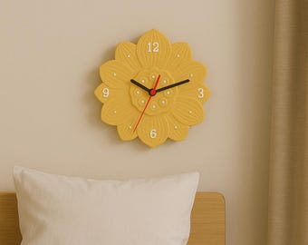 Concrete Flower Wall Clock – Handmade Minimalist Home Decor