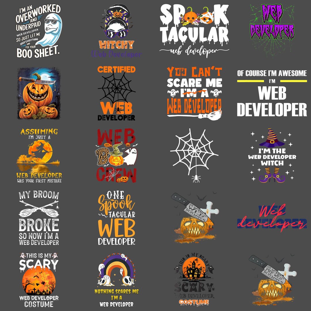 Web Developer PNG, Funny Halloween Spider Clipart, Spooky Coding ...