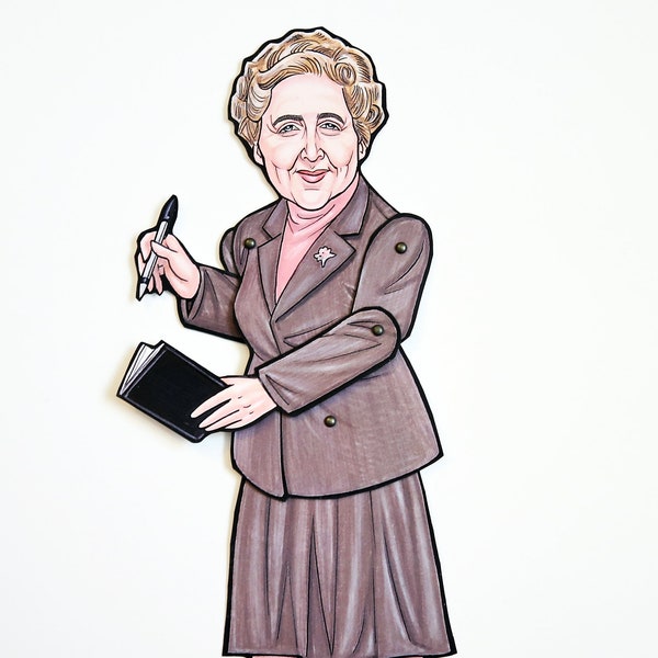 Muñeca de papel articulada de Agatha Christie
