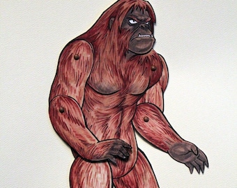 Sasquatch Bigfoot Articulated Paper Doll