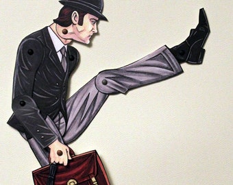 Ministry of Silly Walks John Cleese Articulated Paper Doll - Monty Python Lovers