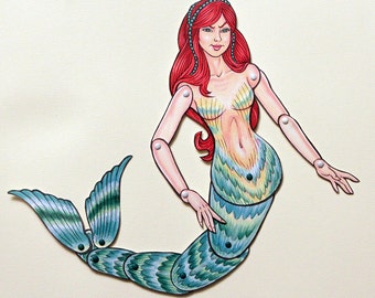Mermaid Articulated Paper Doll