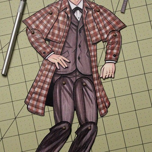 Sherlock Holmes Articulated Paper Doll Inspired by the books of Sir Arthur Conan Doyle and Basil Rathbone image 4