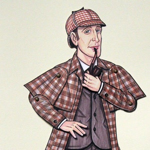 Sherlock Holmes Articulated Paper Doll Inspired by the books of Sir Arthur Conan Doyle and Basil Rathbone image 1