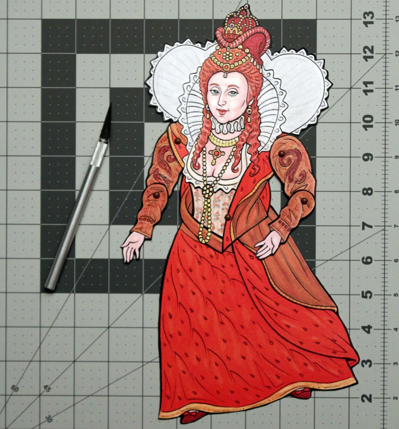 Elizabeth I Queen Articulated Paper Doll | Etsy