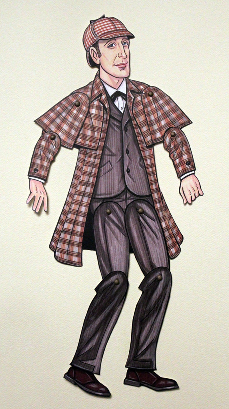 Sherlock Holmes Articulated Paper Doll Inspired by the books of Sir Arthur Conan Doyle and Basil Rathbone image 5