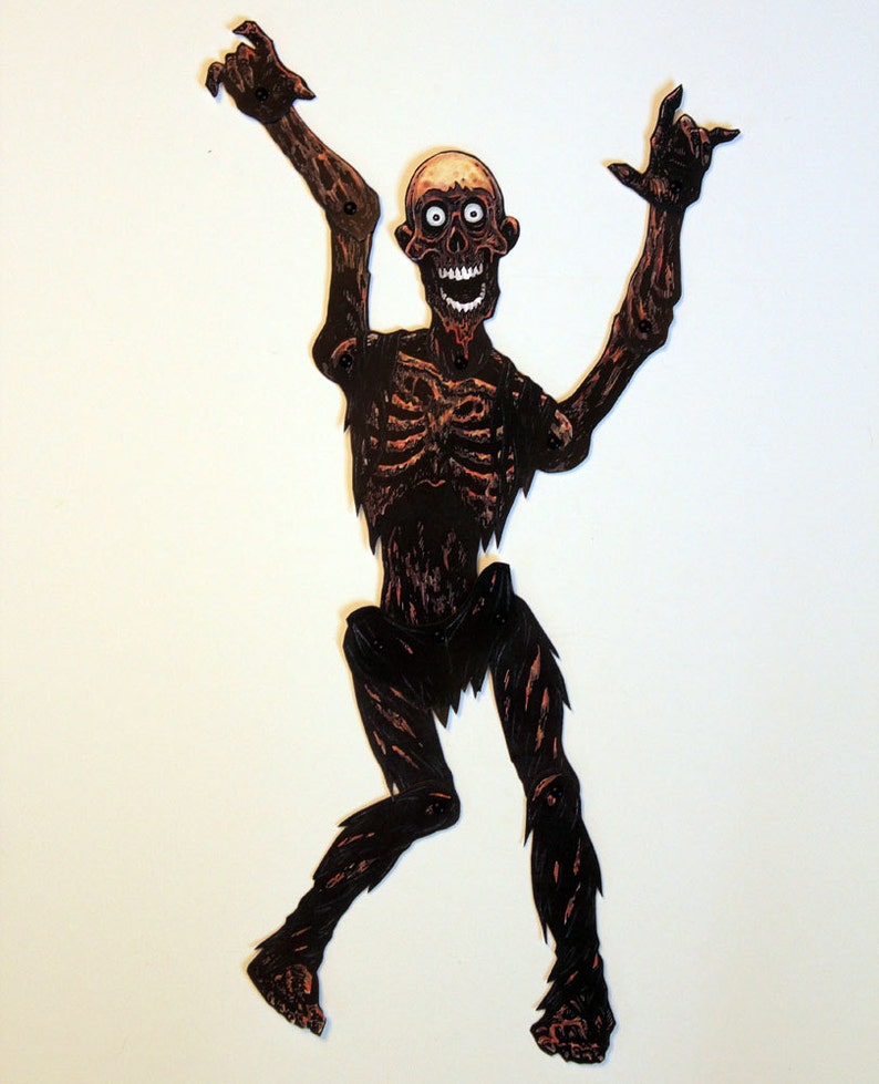 Jointed Zombie Articulated Paper Doll Etsy
