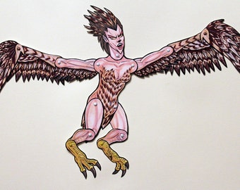 Harpy Articulated Paper Doll