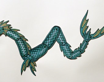 Sea Serpent Articulated Paper Doll