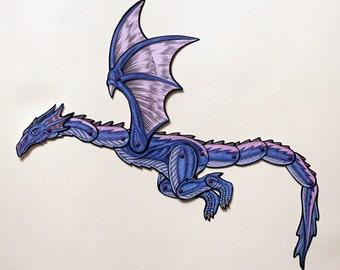 Wyvern Articulated Paper Doll - Sky Dragon Fantasy