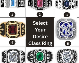 Custom Sterling Silver Class Ring, Personalized Graduation Gift for Men, University Milestone Jewelry, Modern Statement Grad Ring