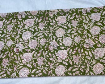 Hand Block Print Sewing Material Craft By The Yard, Handblock Cotton Floral Fabric, Indian Block Print Fabric, Dress making voile Fabric
