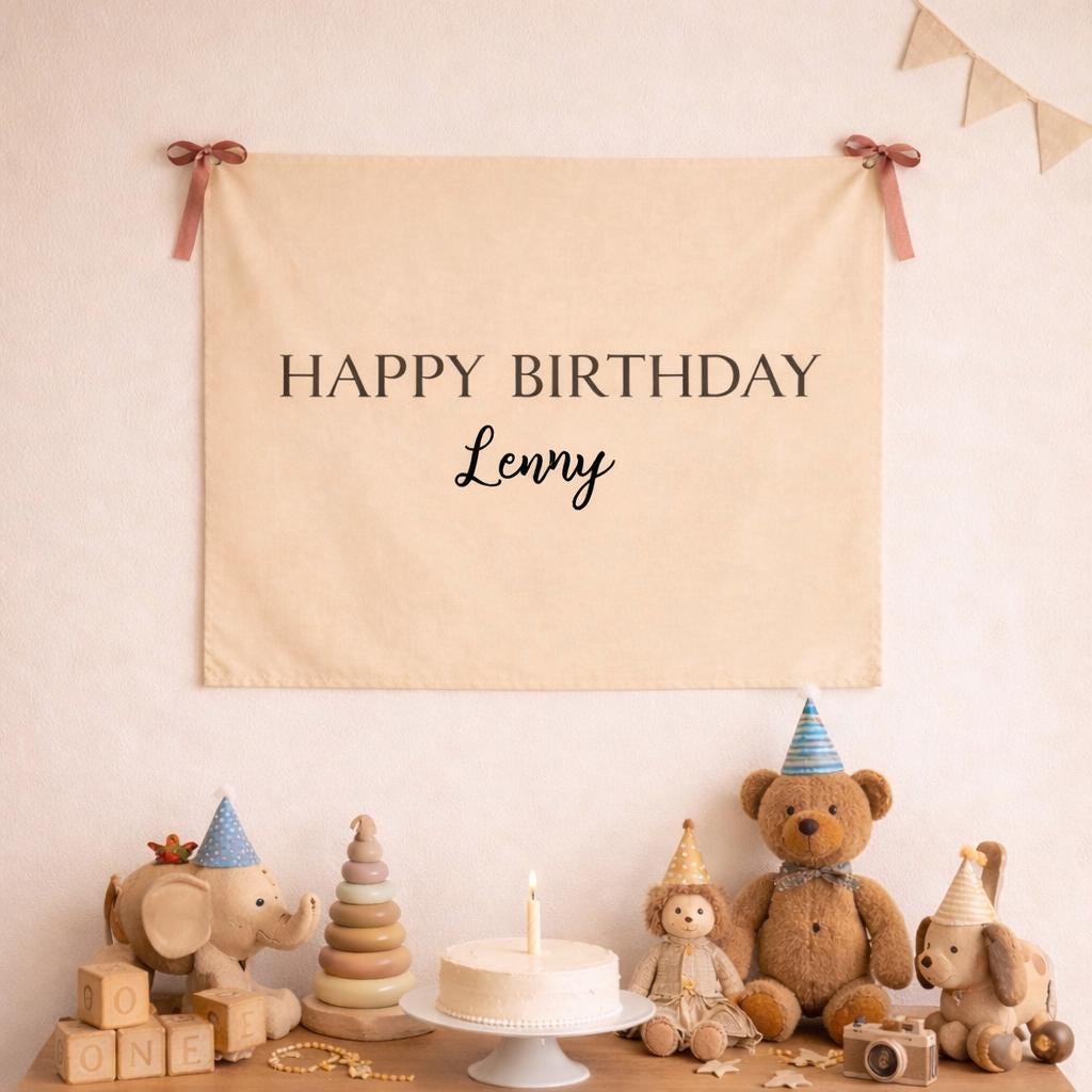 Vintage Happy Birthday Banner - Calico Personalised Birthday Sign - Etsy