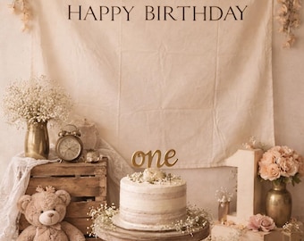 Banner de Feliz Cumpleaños Vintage - Letrero de Cumpleaños Personalizado Calico