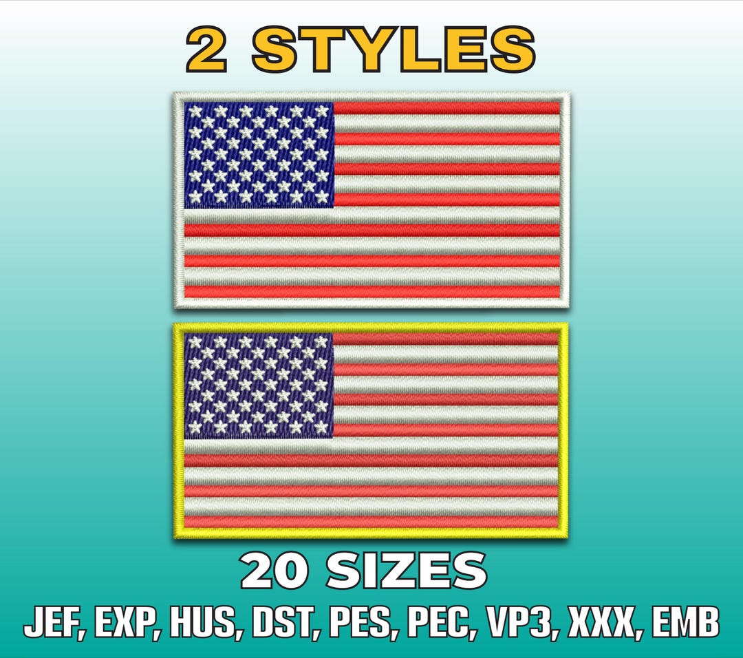 American Flag Embroidery Design | USA Patriotic Machine Embroidery File ...