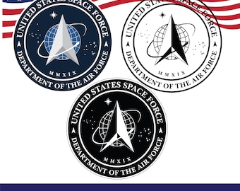 Logo vectoriel de l'US Space Force, fichier de découpe CNC (téléchargement numérique)