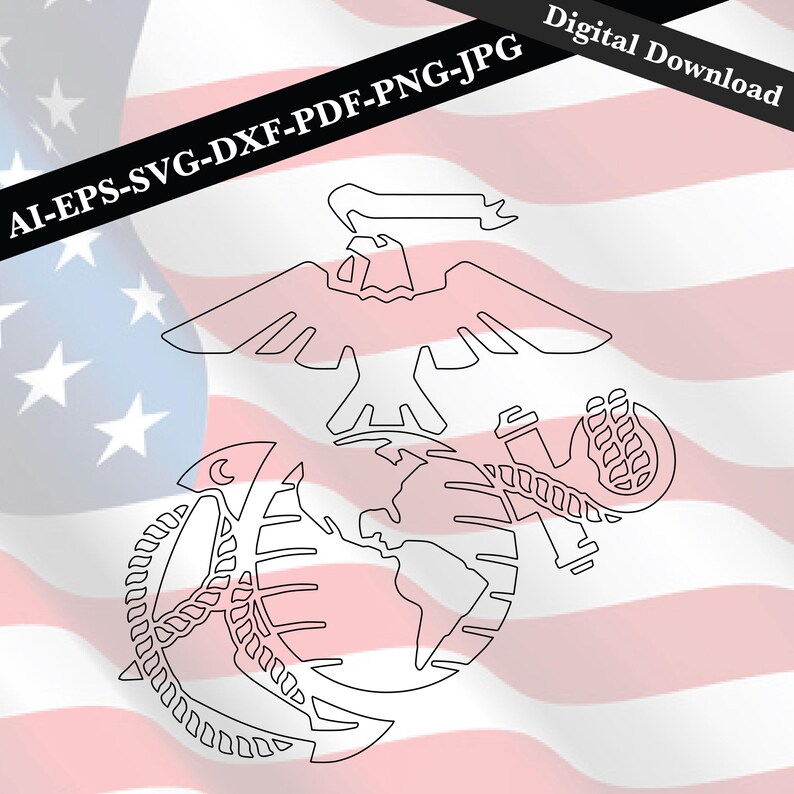 Ega Icon Eagle, Globe, & Anchor US Marines Corps Svg USMC Ega Vector File SVG ...