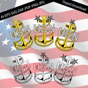 US Navy Chief Anchor logo Vector, SVG, Ai, Eps, Dxf, PNG, pdf, Usn Anchor, Master Chief Anchors, Senior Chief, Cricut, Cut file