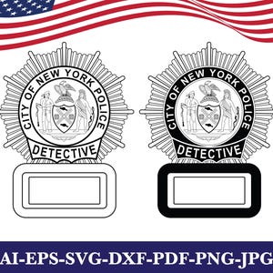 NYPD-detectivebadge vector SVG-bundel: lasergravure, Cricut, New York Police Department NYPD