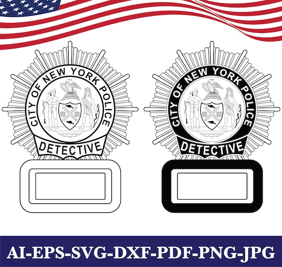 NYPD Detective Badge Vector SVG Bundle: Laser Engraving, Cricut