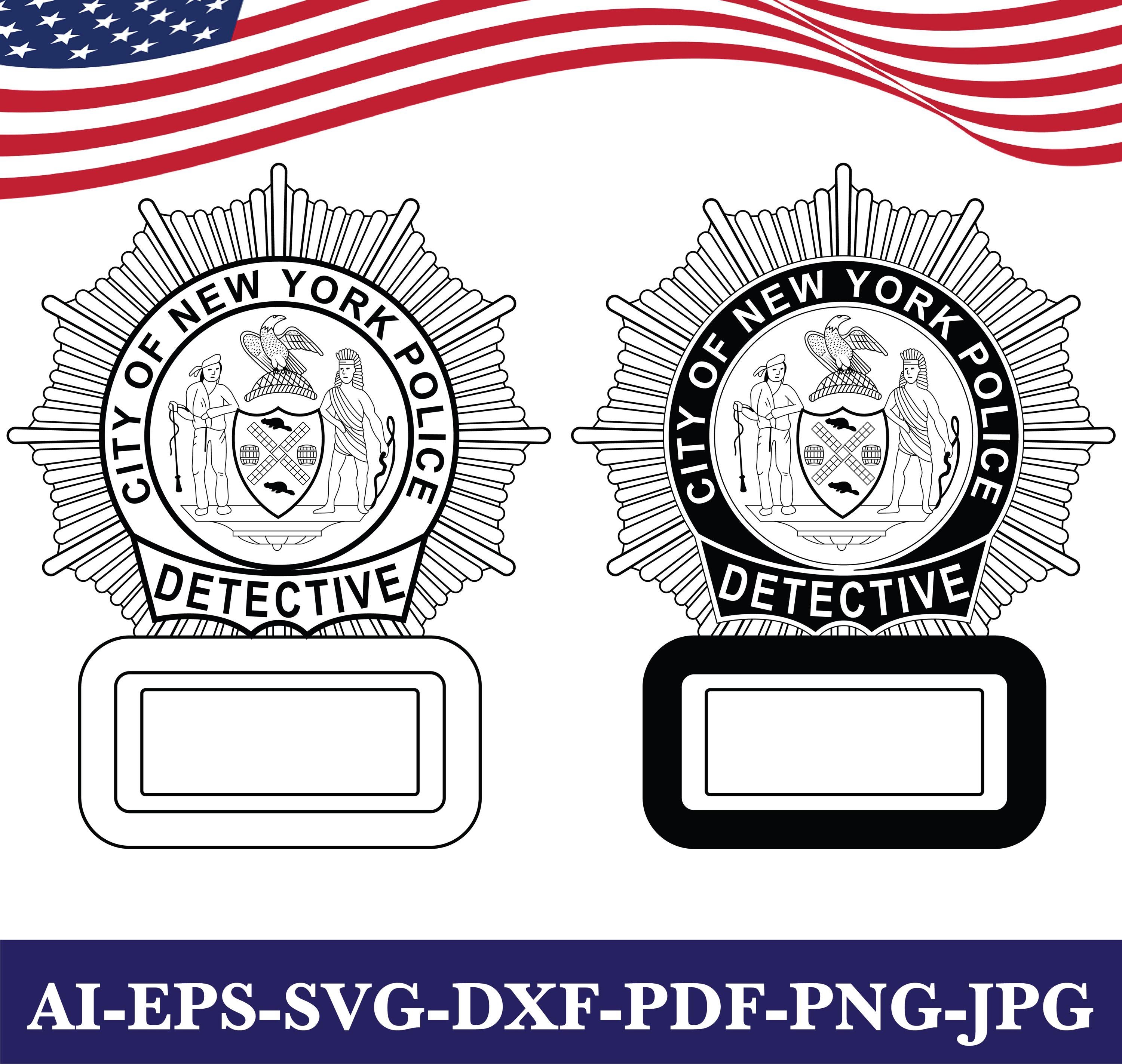 NYPD Detective Badge Vector SVG Bundle: Laser Engraving, Cricut