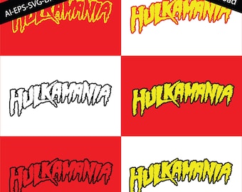 Hulkamania Logo Vector SVG Bundle: Cricut Cut File (digital