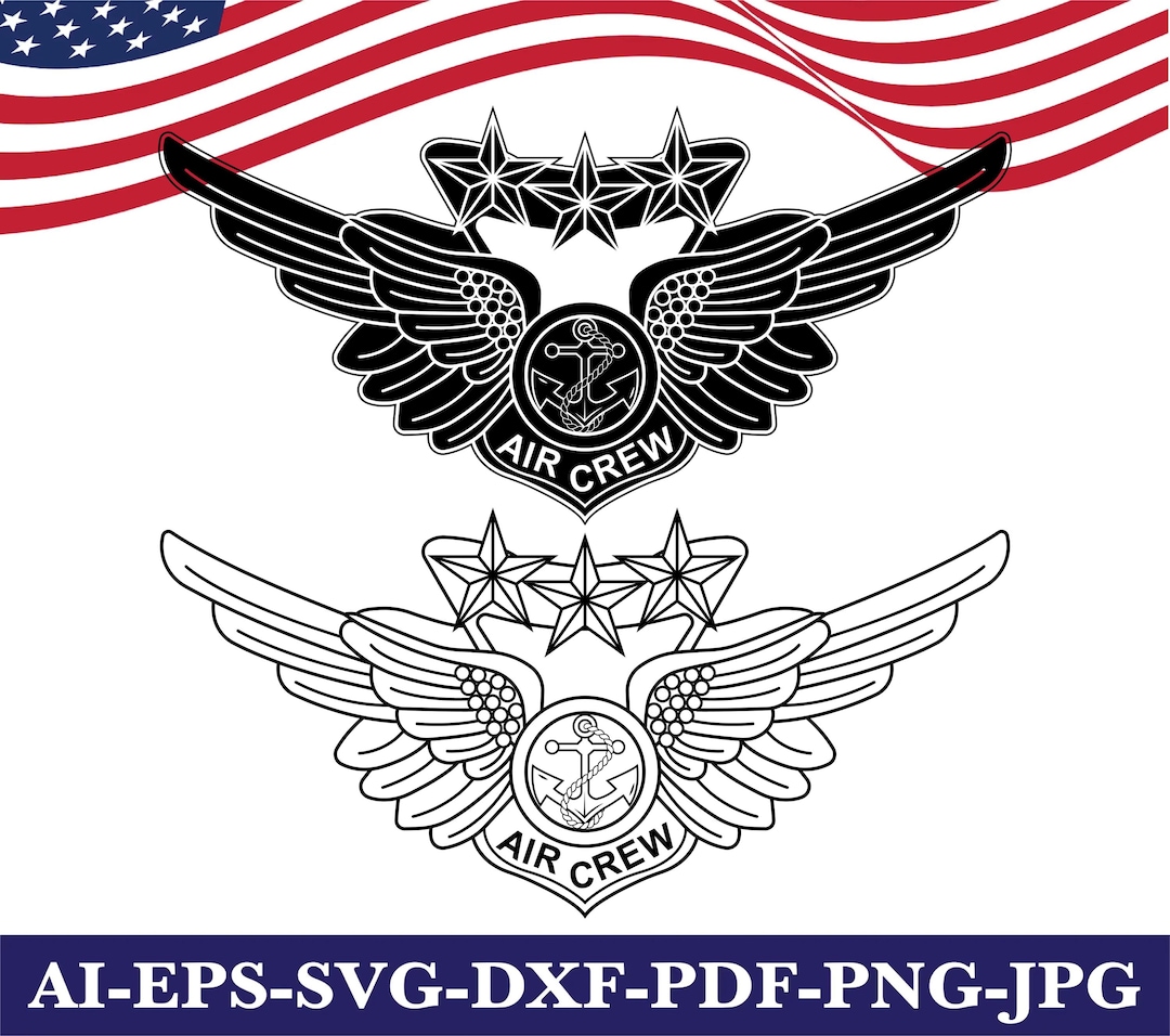 Combat Aircrew Wings Svg, Vector, Insignia, Patch, Cricut, Cut File - Etsy