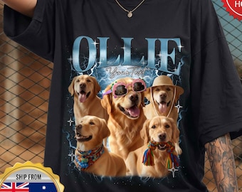 Custom Pet Bootleg Shirt, Hip Hop Rap Tee Dog Gifts for Owners, Pet Portrait Shirt from Photo, Dog Cat Mom Club Gift Pet Lovers