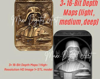 Darth Vader Zippo Lighter Depth Map Files | Laser Engraving, CNC (Digital Download)