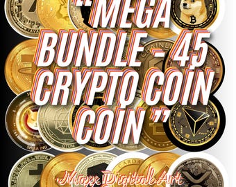 Djupkarta för kryptovalutor – 45 PNG-designer för kryptovalutor (digital nedladdning)