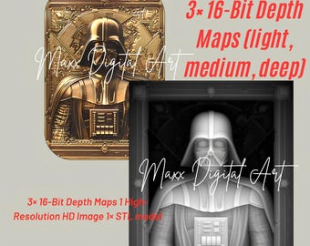 Darth Vader Zippo Lighter Depth Map Files | Laser Engraving, CNC (Digital Download)
