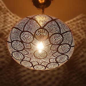 moroccan lamp, brass lamp shade, moroccan lighting, boho ceiling light, brass lantern, pierced lamp, moroccan decor, boho lighting, ceiling lamp, arabic lantern, handmade lamp, moroccan light, gold lamp shade