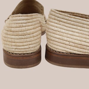 Handwoven raffia shoes for men, artisan Moroccan moccasins with classic slip-on loafer design