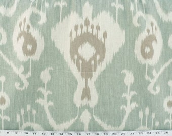 AQUA IKAT LINENS- Curtains- Designer Window Panels - Shower Curtain, Valance - Unlined, Curtains,  Pillow Covers, Aqua, creamy white