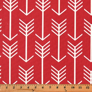 RED and Off-WHITE ARROW Curtains-dark red bkgd,  Designer Window Panels - Shower Curtain, Valance - Unlined, red arrow curtain