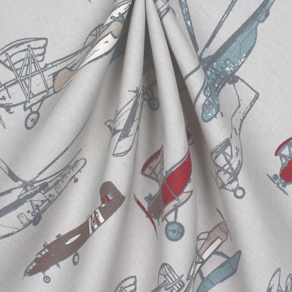 Vintage Airplane Curtains Designer Window Panels Shower Etsy