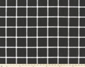 BLACK and WHITE Windowpane CurtainS, Window Panels, Pillow Cover, Shower Curtain, Valance, Unlined, black white check, farmhouse curtains