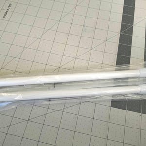 TENSION RODS, Set of 2,  For Sidelight windows or French doors, 7/16" diameter, No screws, Top and Bottom Rod pockets 5.25-48"