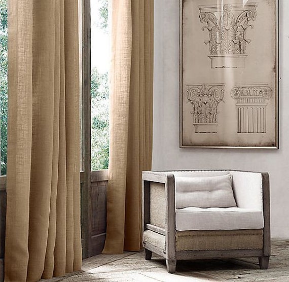 Burlap Curtain Panels Colors Valances Window Curtain Etsy