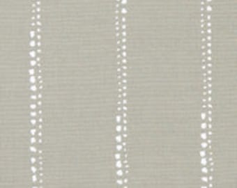 GREY STRIPES- Watercolor - Carlo, Designer Window Panels, Shower Curtain, or Valance,  Unlined in Beautiful grey with white dotted stripes