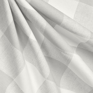 Light GREY and WHITE PLAID Curtains- Window Panels - Shower Curtain, Valance - Unlined, grey Buffalo, large plaid, farmhouse curtains